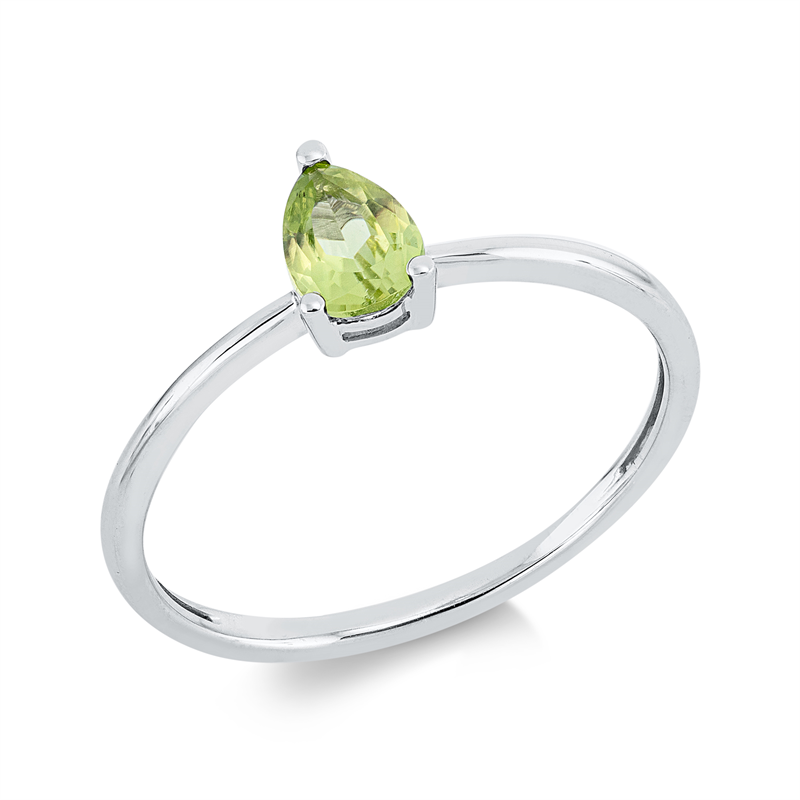 Ring 18 kt WG, 1 Peridot 0,43 ct grün