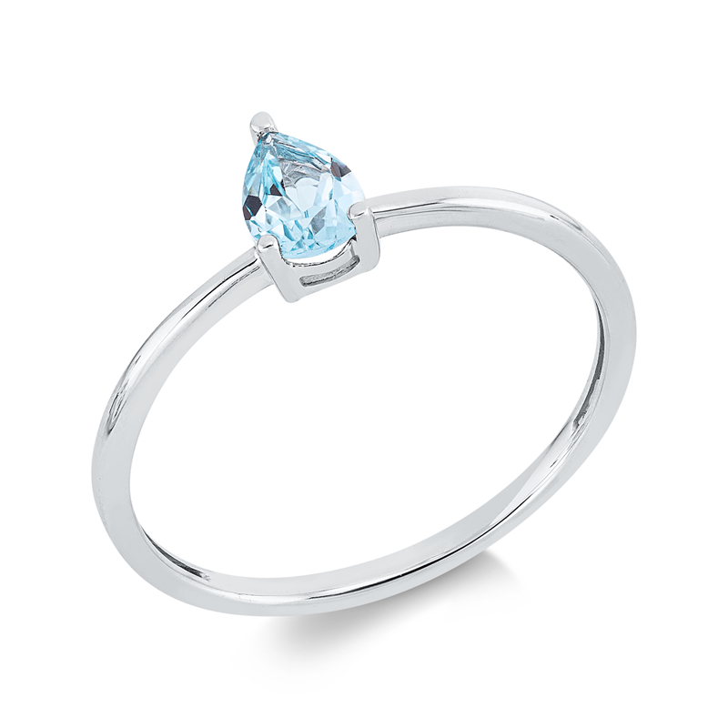 Ring 18 kt WG, 1 Topas 0,45 ct sky blue