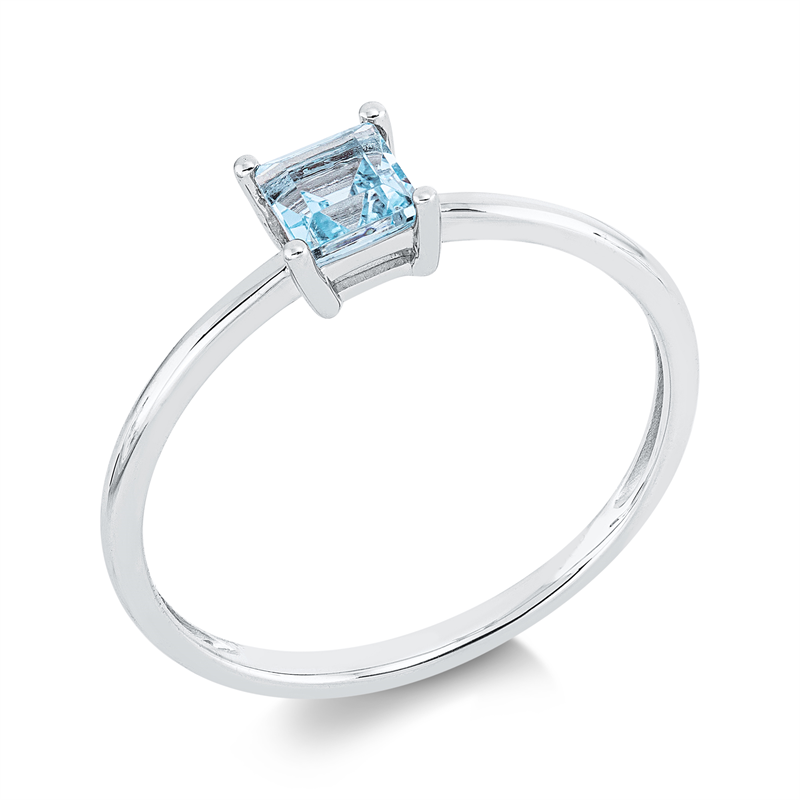 Ring 18 kt WG, 1 Topas 0,46 ct sky blue