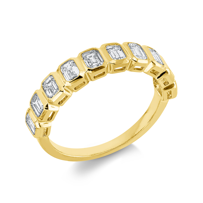 Ring 18 kt GG, 10 Sm.schliff 1,02 ct, TW-si