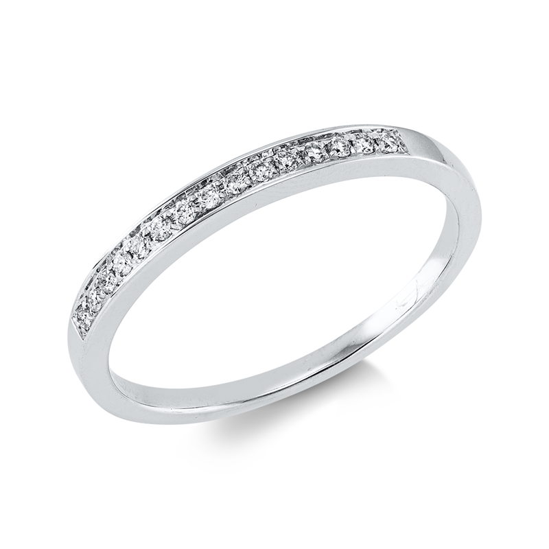 Ring 14 kt WG, 15 Brill. 0,09 ct, TW-si