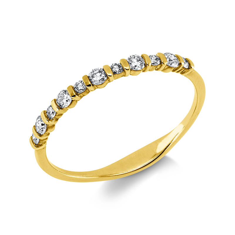 Ring 18 kt GG, 11 Brill. 0,22 ct, I-si/pi