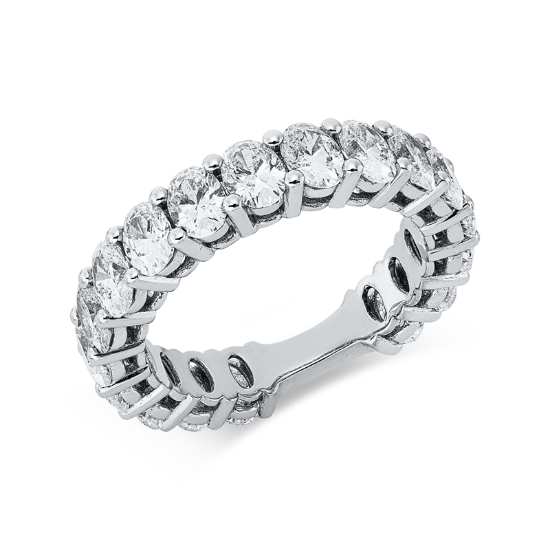 Ring 18 kt WG, 3 Oval 0,65 ct, I-vsi/si, 13 Oval 2,92 ct, I-vsi/si, 2 Oval 0,35 ct, I-vsi/si
