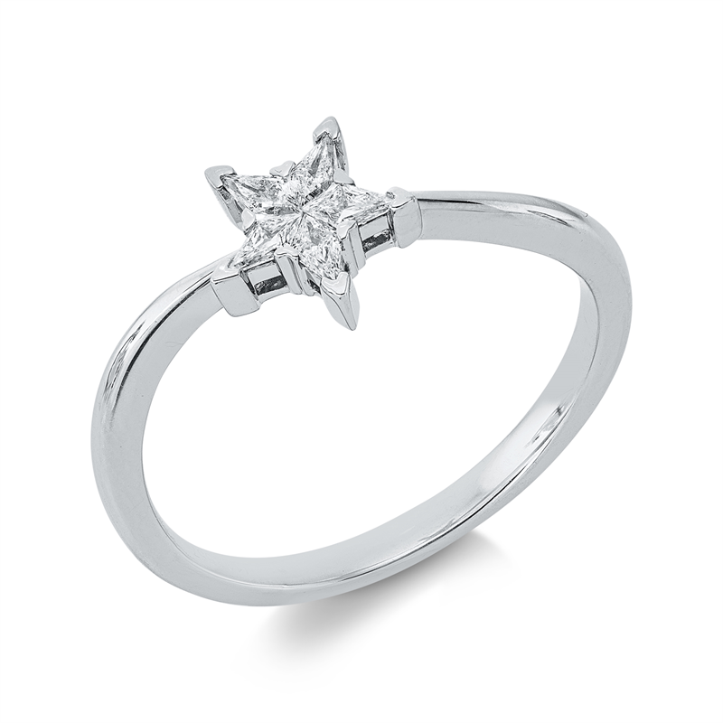 Ring 18 kt WG, 5 Fant-Schl. 0,18 ct, TW-vsi