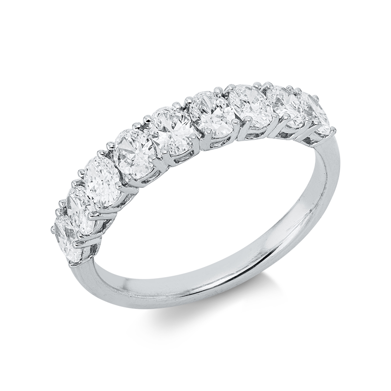 Ring 18 kt WG, 9 Oval 1,10 ct, TW-vsi