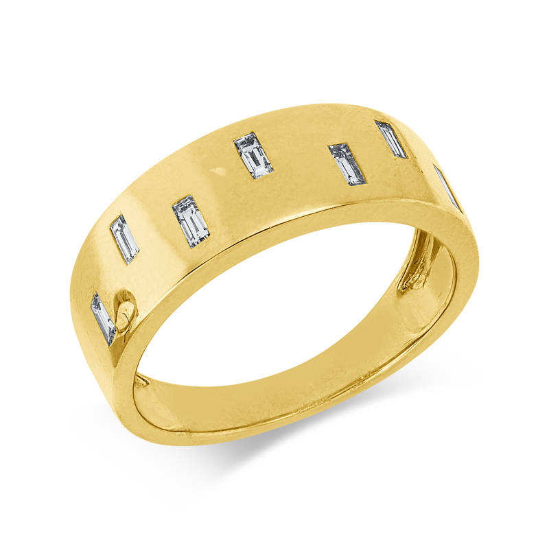 Ring 18 kt GG, 7 Bag. 0,23 ct, W-si