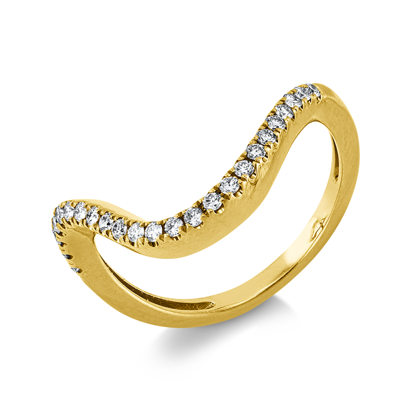 Ring 18 kt GG, 24 Brill. 0,20 ct, I-si