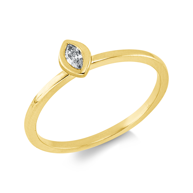 Ring 18 kt GG, 1 Nav. 0,10 ct, TW-si