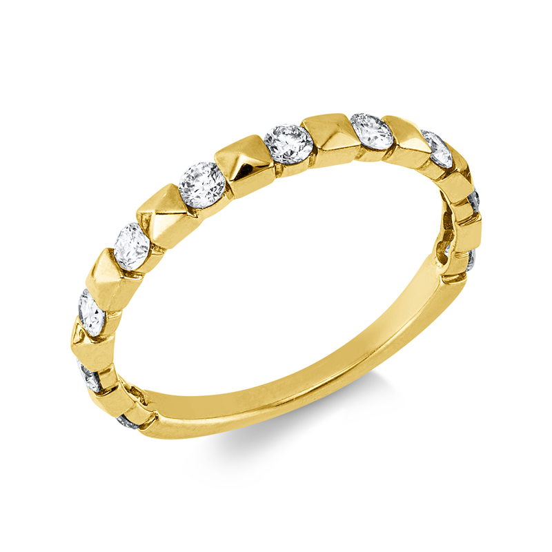 Ring 18 kt GG, 10 Brill. 0,41 ct, W-si