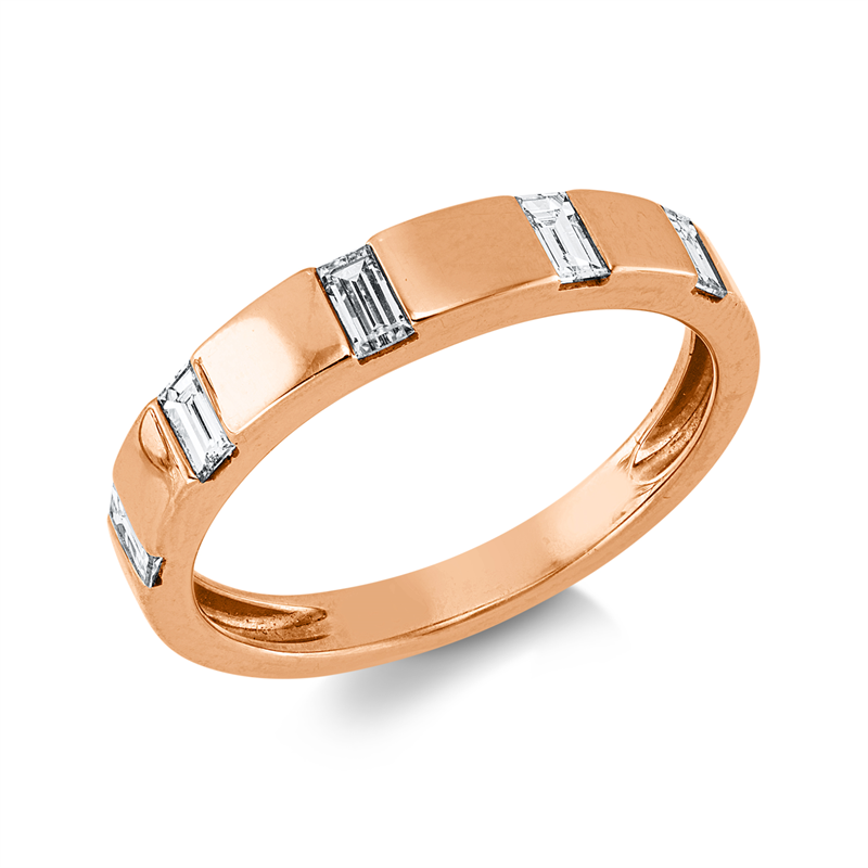 Ring 18 kt RG, 5 Bag. 0,34 ct, TW-si