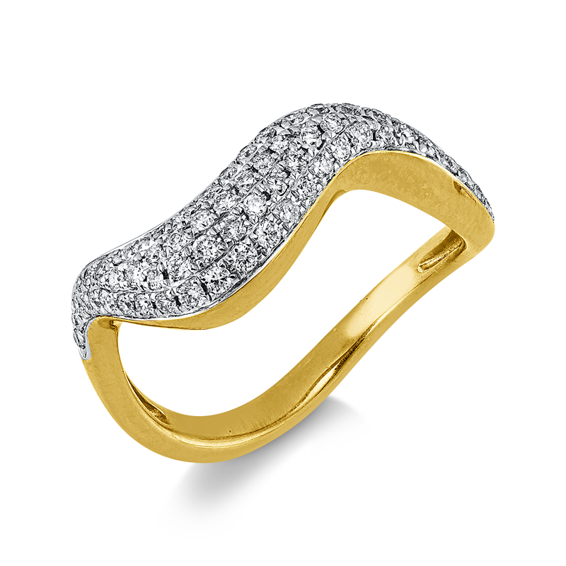 Ring 18 kt GG+WG, 59 Brill. 0,34 ct, W-pi
