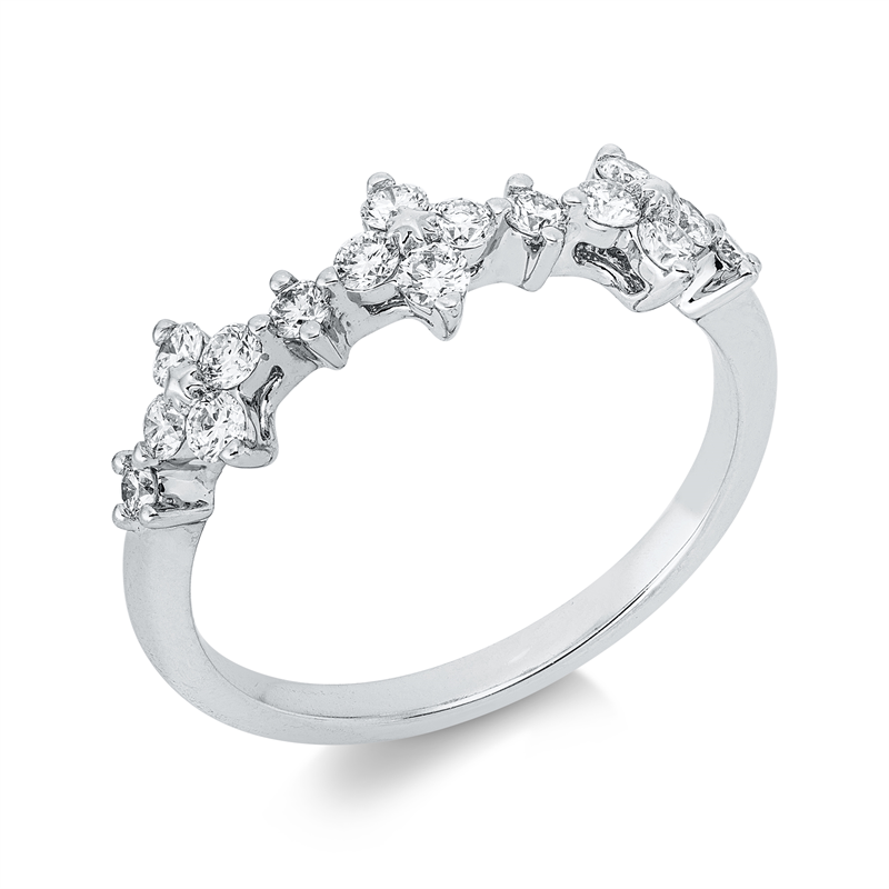 Ring 18 kt WG, 16 Brill. 0,46 ct, TW-si