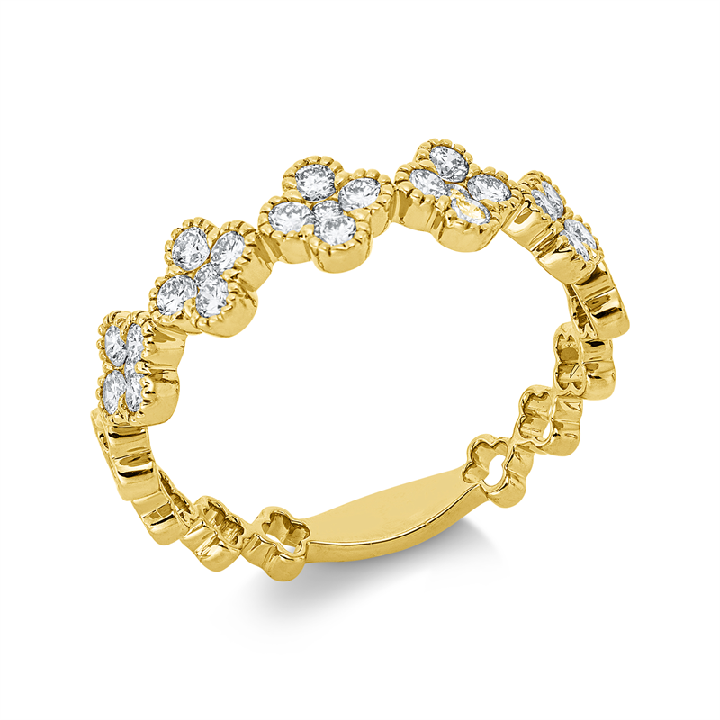 Ring 18 kt GG, 25 Brill. 0,45 ct, TW-si