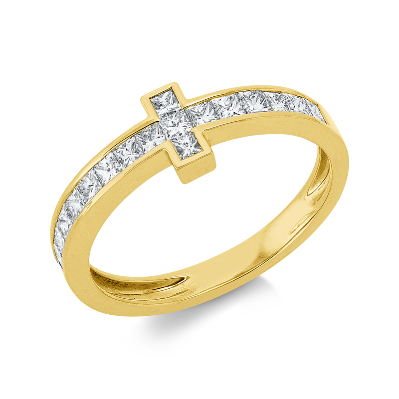 Ring 18 kt GG, 19 Princ. 0,67 ct, TW-si