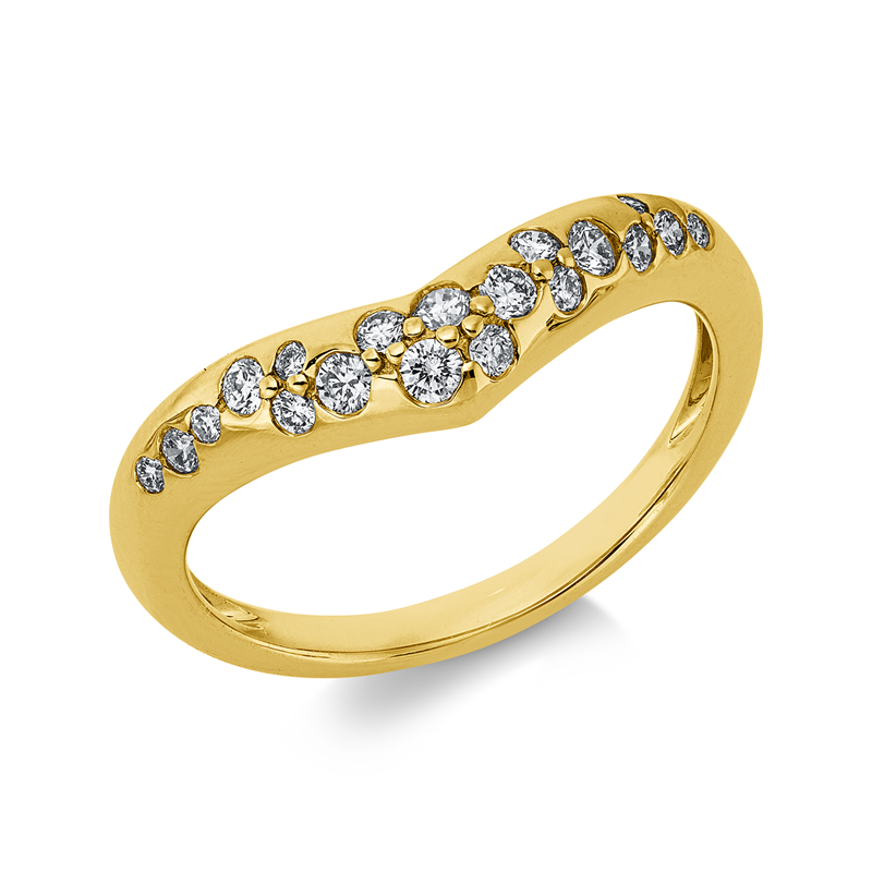 Ring 14 kt GG, 19 Brill. 0,32 ct, W-si/pi