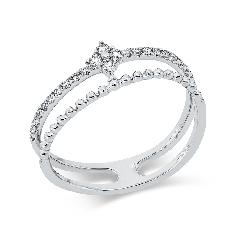 Ring 18 kt WG, 24 Brill. 0,15 ct, TW-si