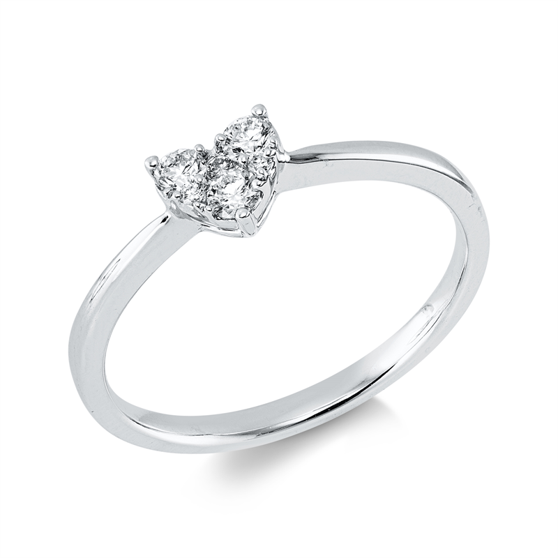 Ring 18 kt WG, 6 Brill. 0,17 ct, TW-si