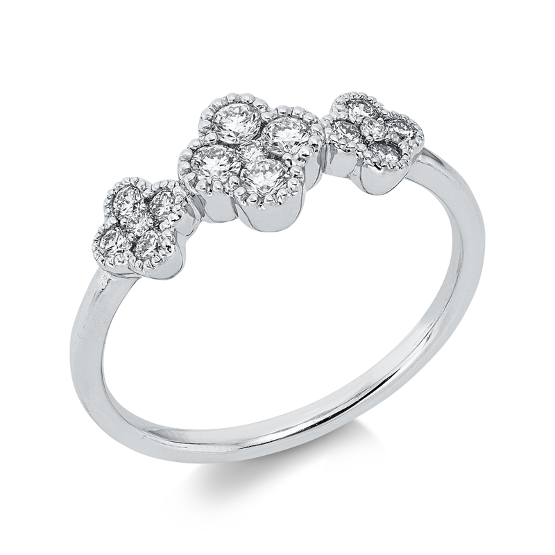 Ring 18 kt WG, 15 Brill. 0,32 ct, TW-si