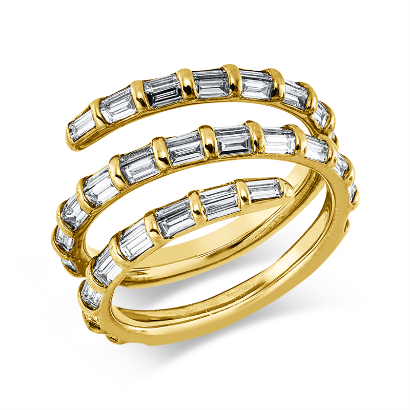 Ring 18 kt GG, 62 Bag. 1,54 ct, TW-vsi
