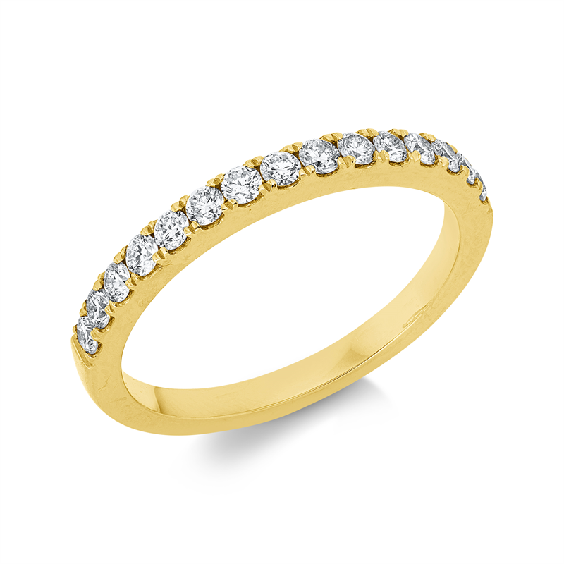 Ring 18 kt GG, 15 Brill. 0,38 ct, TW-si
