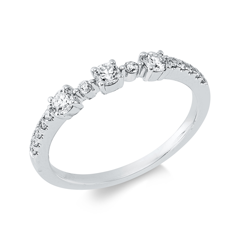 Ring 18 kt WG, 15 Brill. 0,36 ct, TW-vsi/si