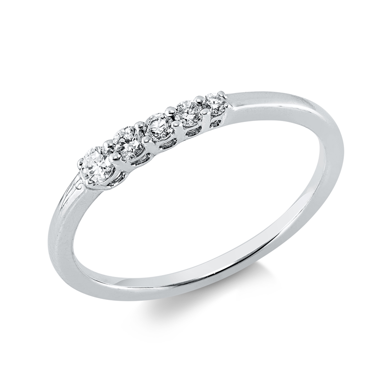 Ring 18 kt WG, 5 Brill. 0,17 ct, TW-vsi/si