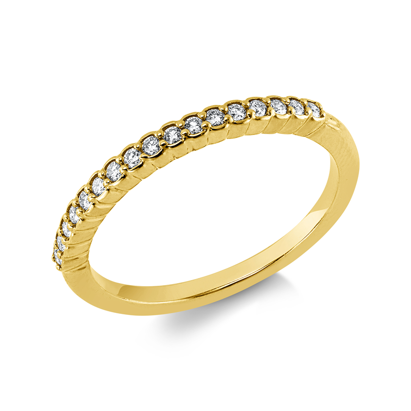 Ring 18 kt GG, 17 Brill. 0,14 ct, TW-vsi/si