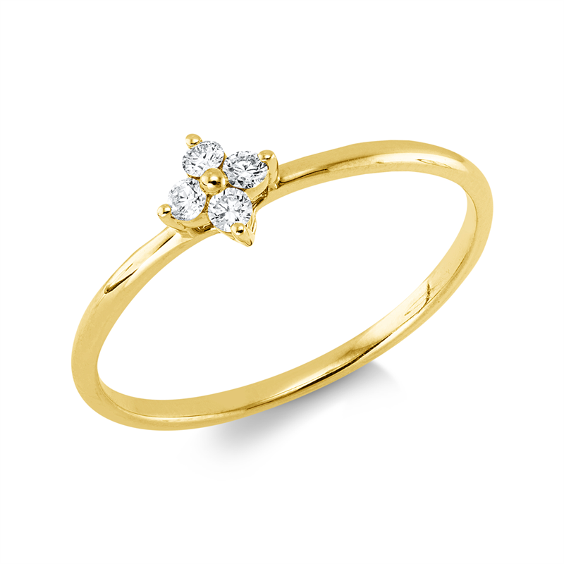 Ring 18 kt GG, 4 Brill. 0,10 ct, W-si