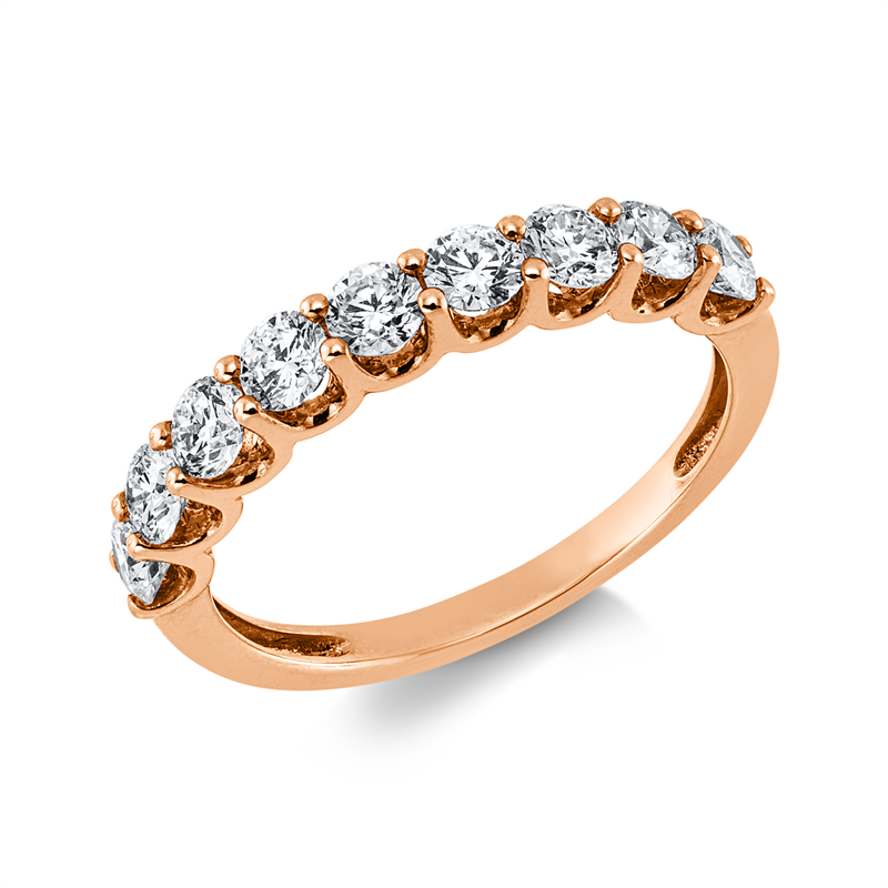 Ring 18 kt RG, 9 Brill. 0,92 ct, TW-si