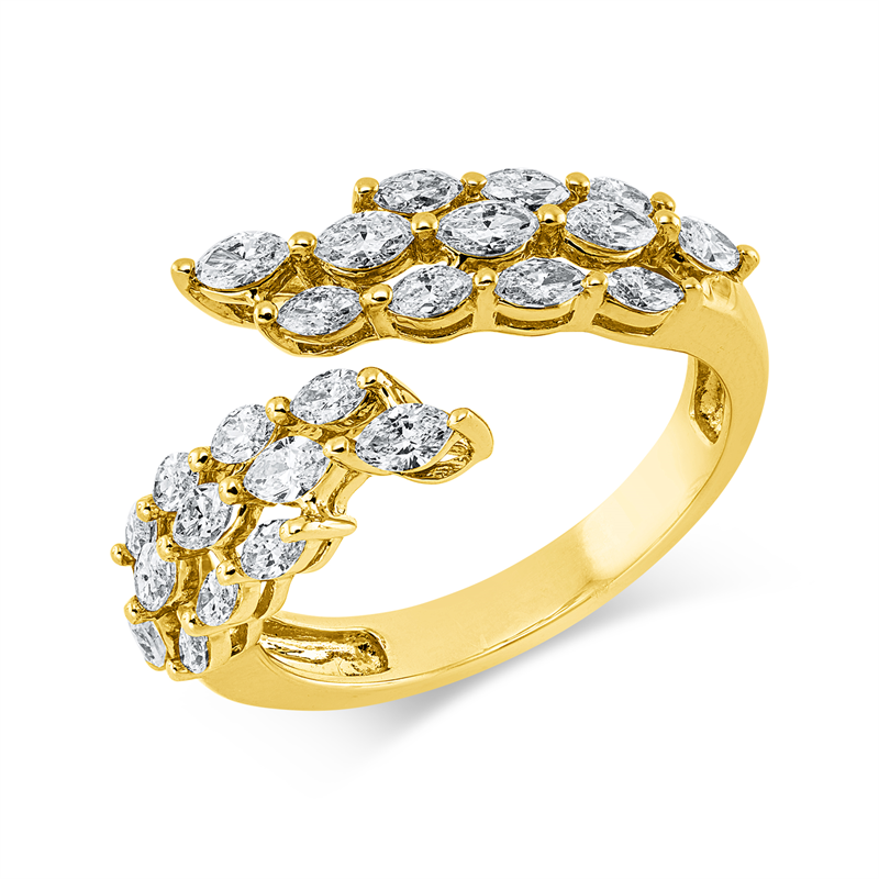 Ring 18 kt GG, 24 Nav. 1,04 ct, TW-vsi