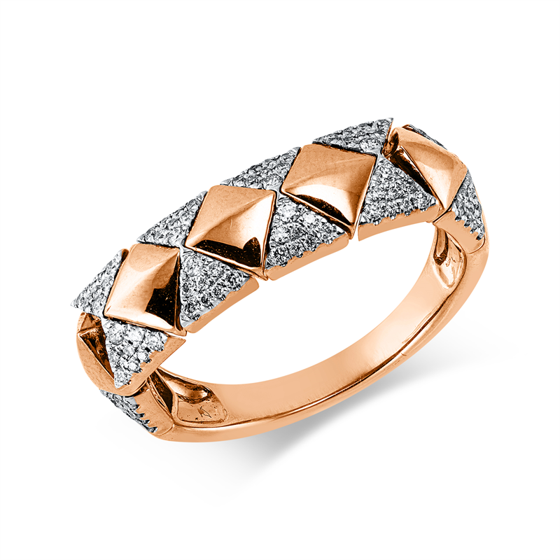 Ring 18 kt RG+WG, 96 Brill. 0,28 ct, TW-si