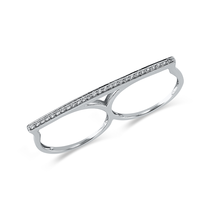 Ring 18 kt WG, 27 Brill. 0,18 ct, TW-si
