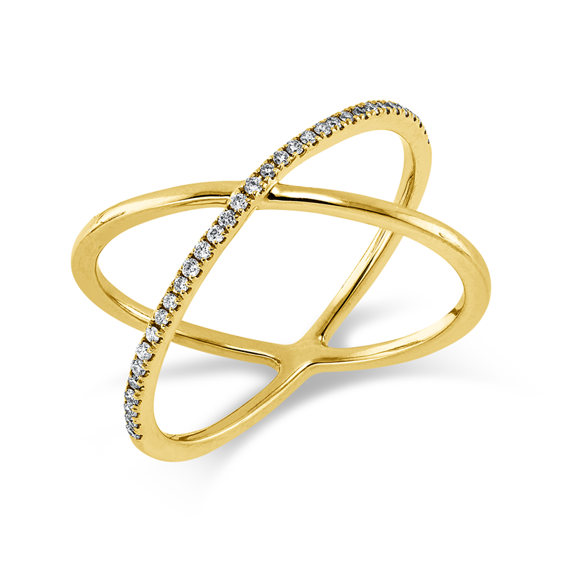 Ring 18 kt GG, 33 Brill. 0,12 ct, W-si