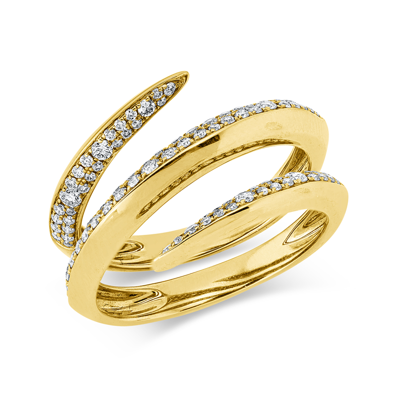 Ring 18 kt GG, 100 Brill. 0,52 ct, TW-si