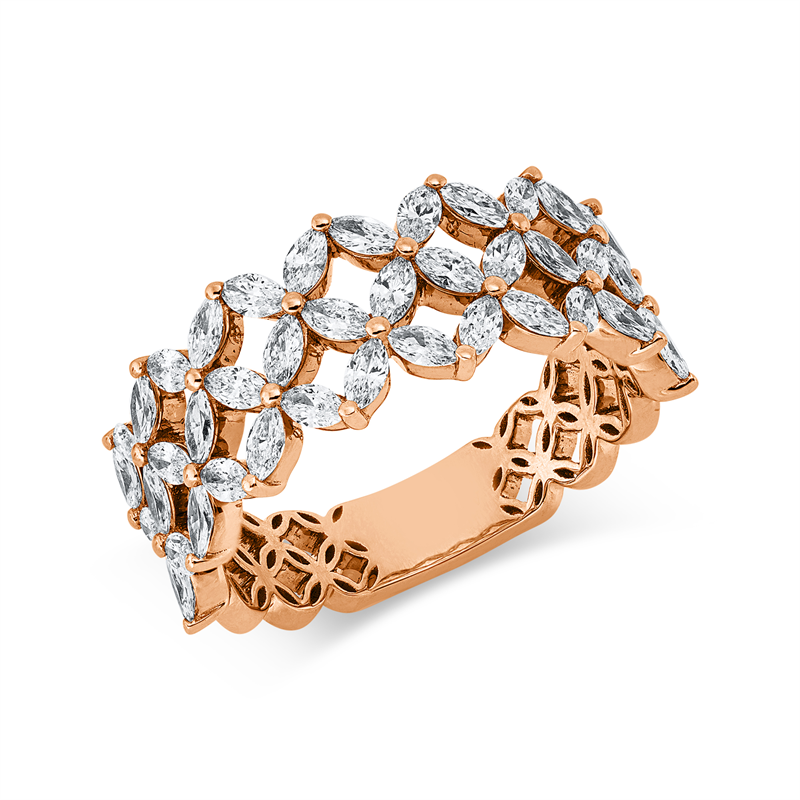 Ring 18 kt RG, 42 Nav. 1,09 ct, TW-si