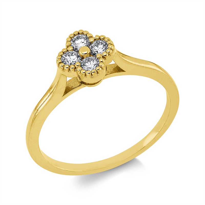 Ring 18 kt GG, 4 Brill. 0,23 ct, TW-si