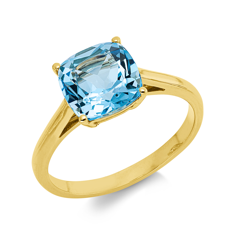 Ring 18 kt GG, 1 Topas 3,10 ct blau