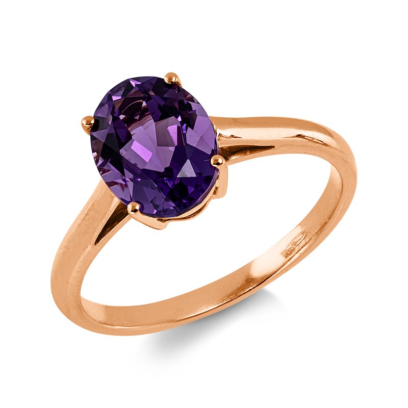 Ring 18 kt RG, 1 Amethyst 1,80 ct lila