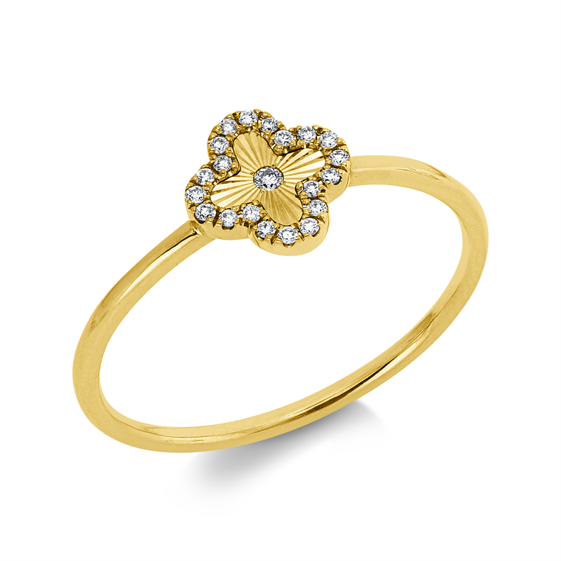 Ring 18 kt GG, 21 Brill. 0,06 ct, W-si