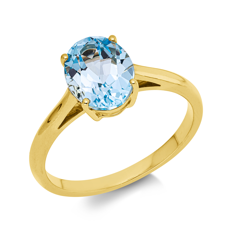 Ring 18 kt GG, 1 Topas 2,40 ct sky blue