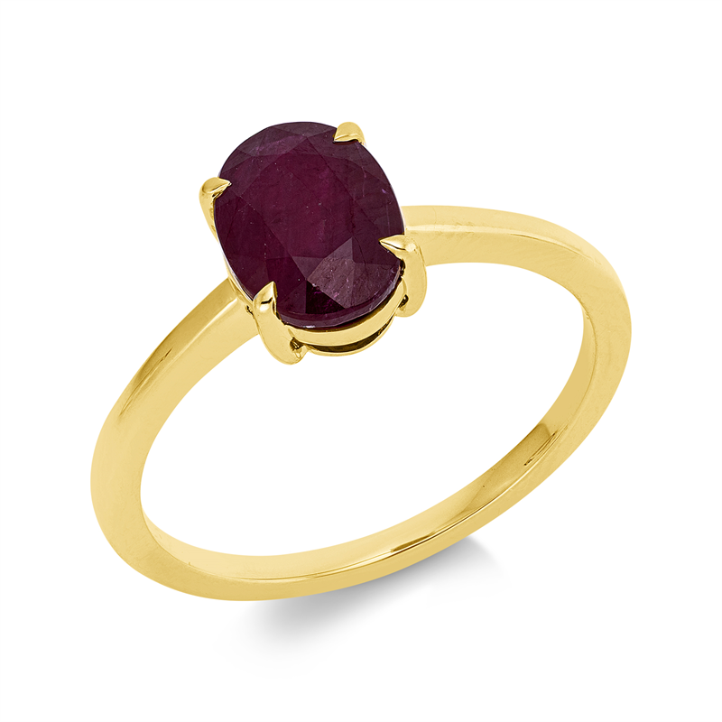 Ring 18 kt GG, 1 Rubin 1,50 ct rot