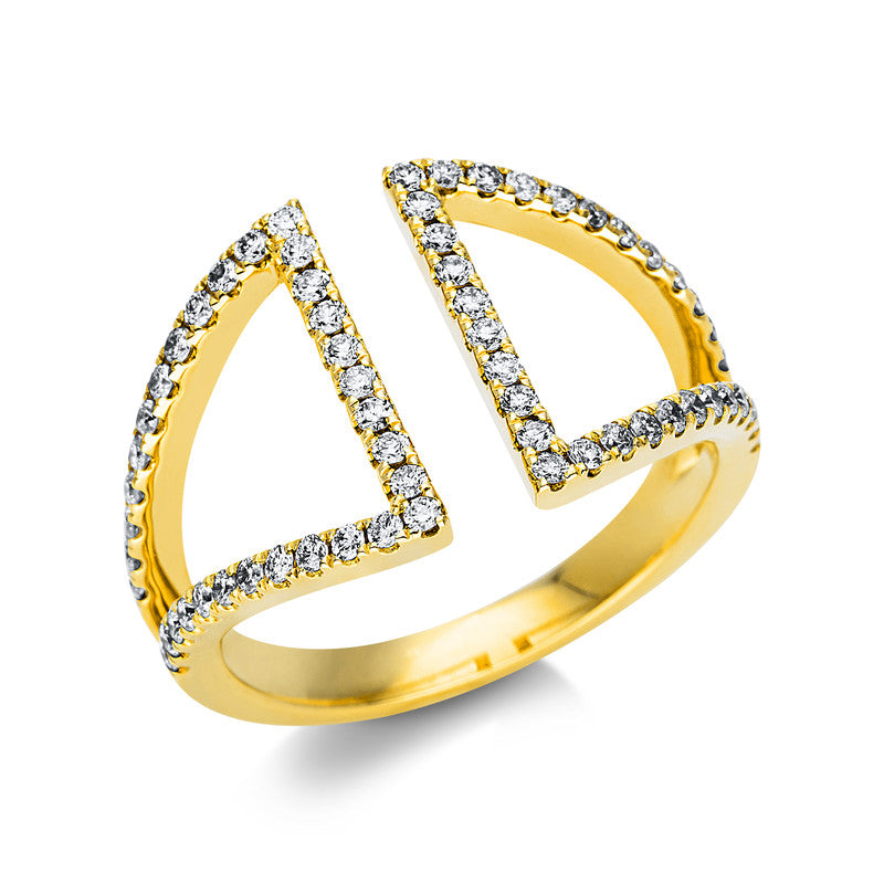 Ring 14 kt GG, 64 Brill. 0,50 ct, TW-si