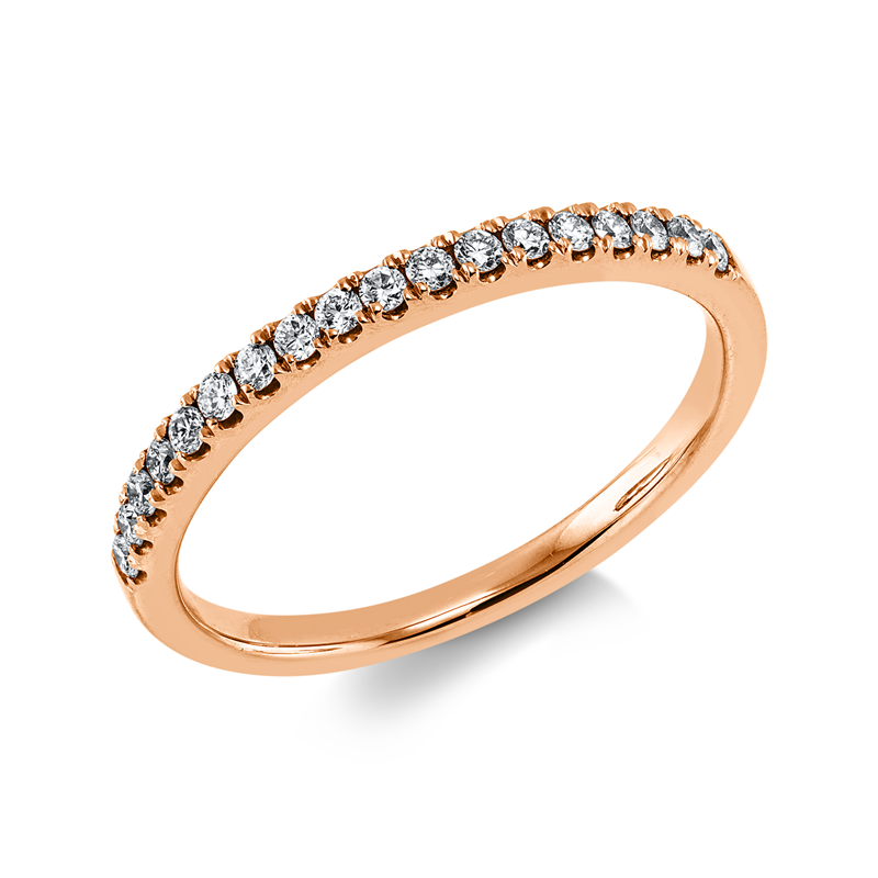 Ring 18 kt RG, 18 Brill. 0,33 ct, TW-si