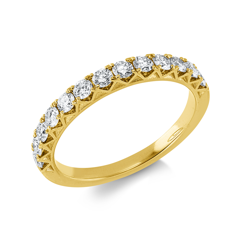 Ring 18 kt GG, 13 Brill. 0,58 ct, TW-si