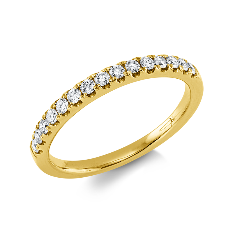 Ring 18 kt GG, 15 Brill. 0,28 ct, TW-si