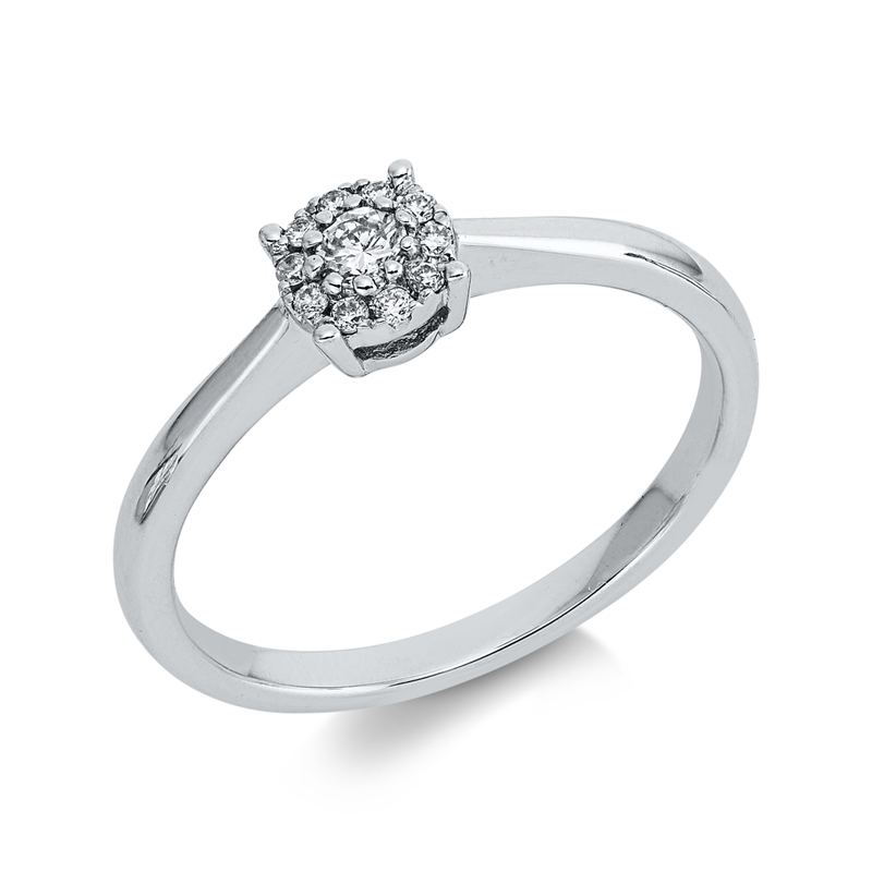 Ring 18 kt WG, 11 Brill. 0,14 ct, TW-si