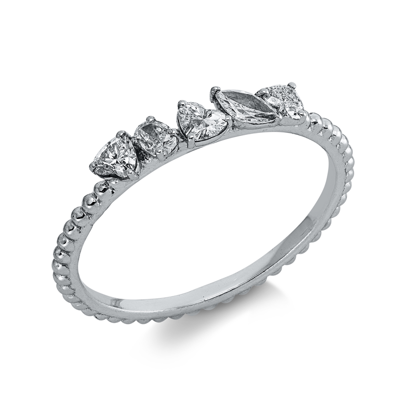 Ring 18 kt WG, 5 Fant-Schl. 0,35 ct, TW-si