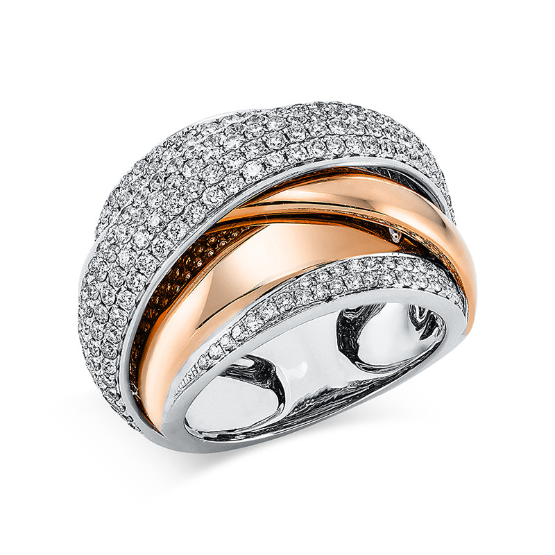 Ring 18 kt WG+RG, 193 Brill. 1,54 ct, TW-vsi/si