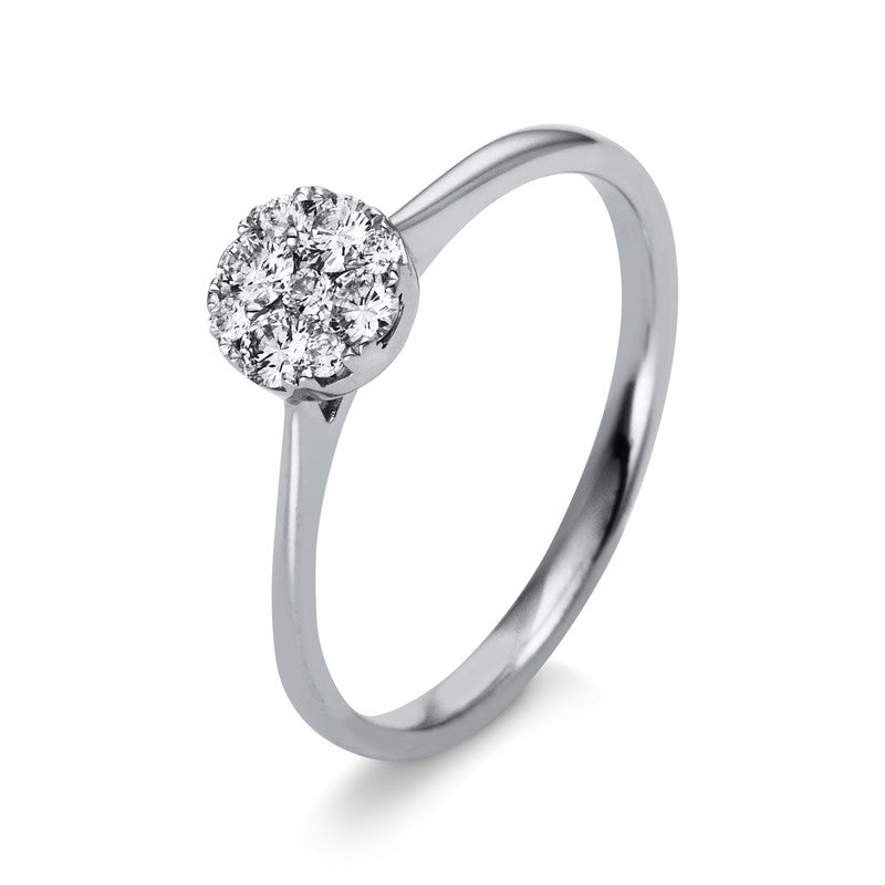 Ring 18 kt WG, 9 Brill. 0,25 ct, TW-si