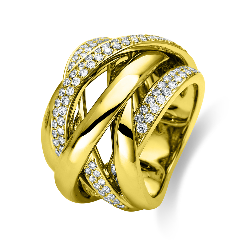 Ring 18 kt GG, 115 Brill. 1,20 ct, TW-vsi